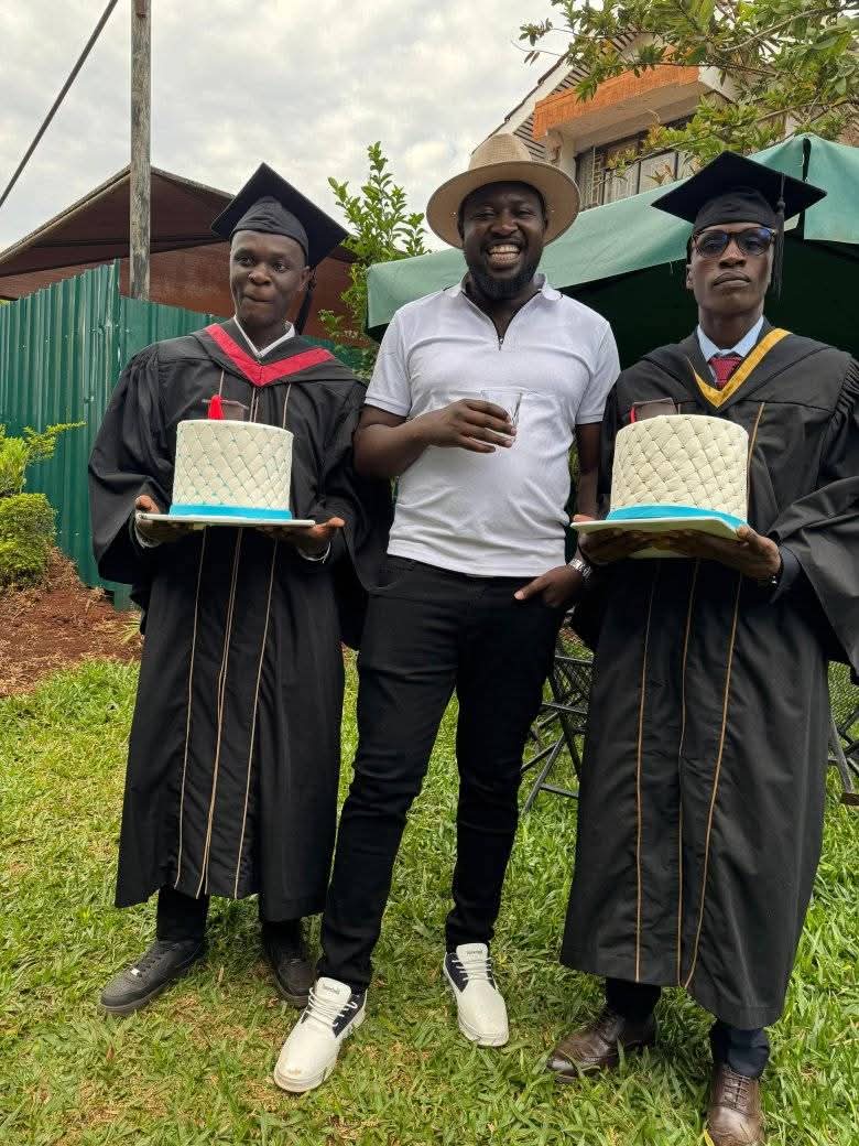 Celebrating alumni graduation with cake