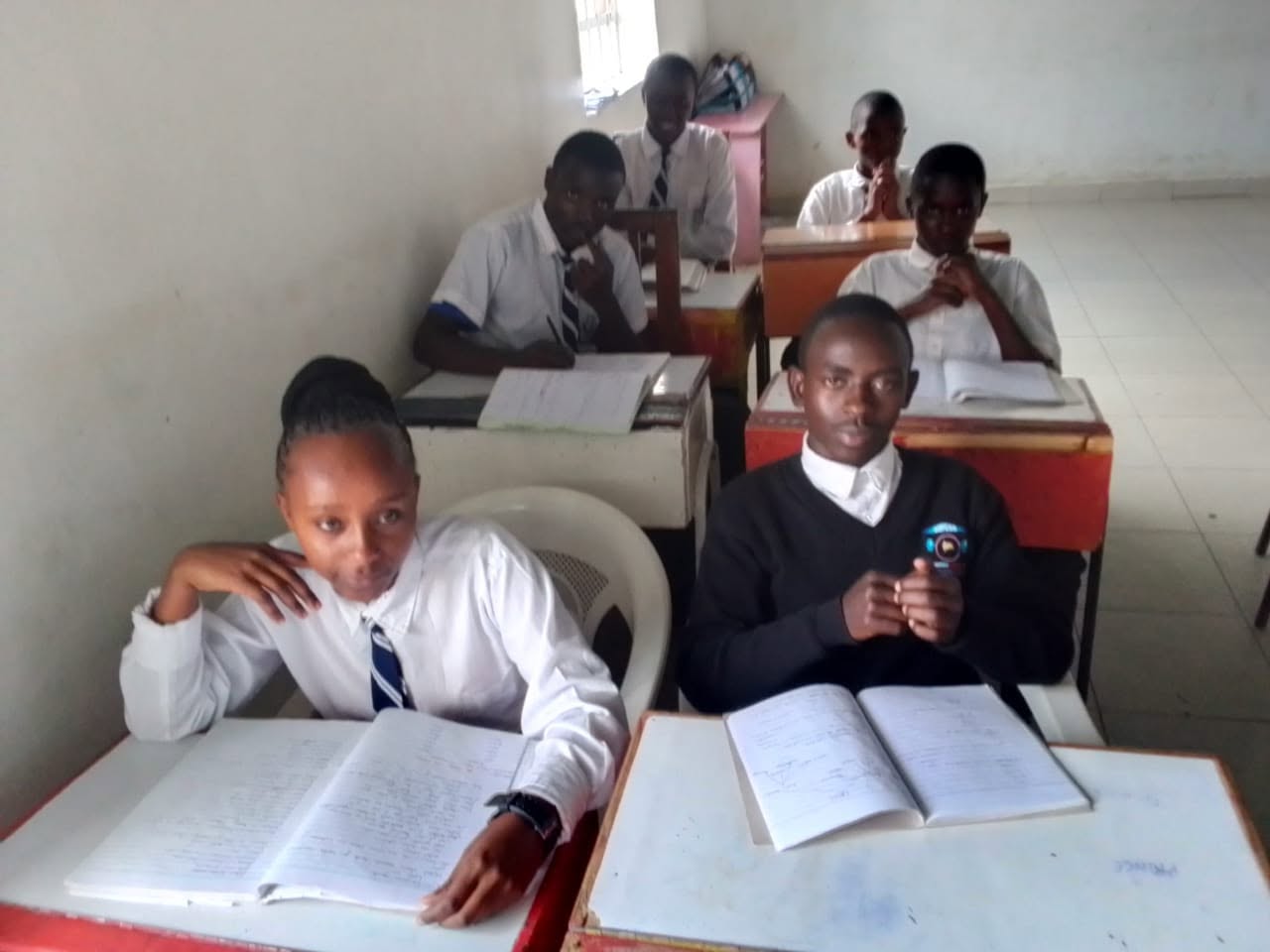 Students studying in class